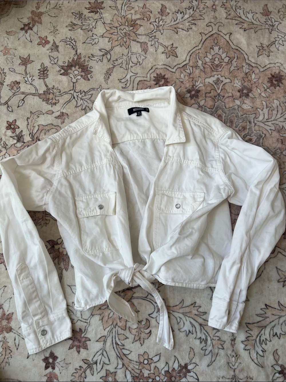 Missguided White Tie-Front Utility Jacket